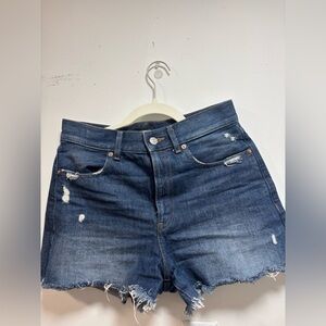 Express Distressed Blue Jean Shorts